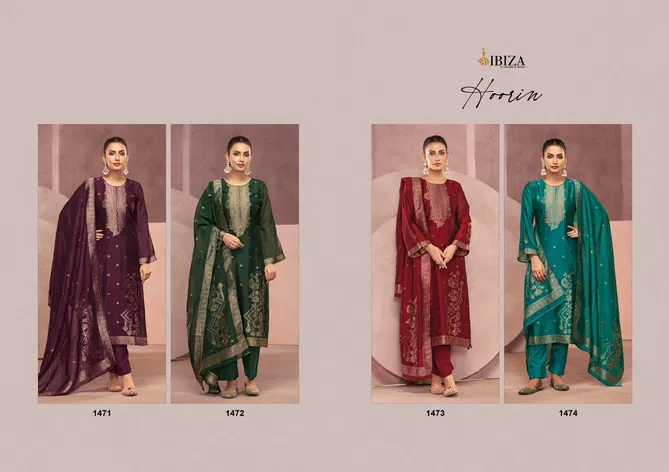 Hoorin By Ibiza Banglory Silk Jacquard Dress Material Suppliers In India